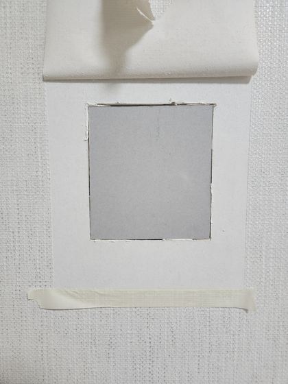 광주시 방문 손잡이 벽 구멍 보수 작업 과정 3 - 새 보드를 재단해 끼워 보강